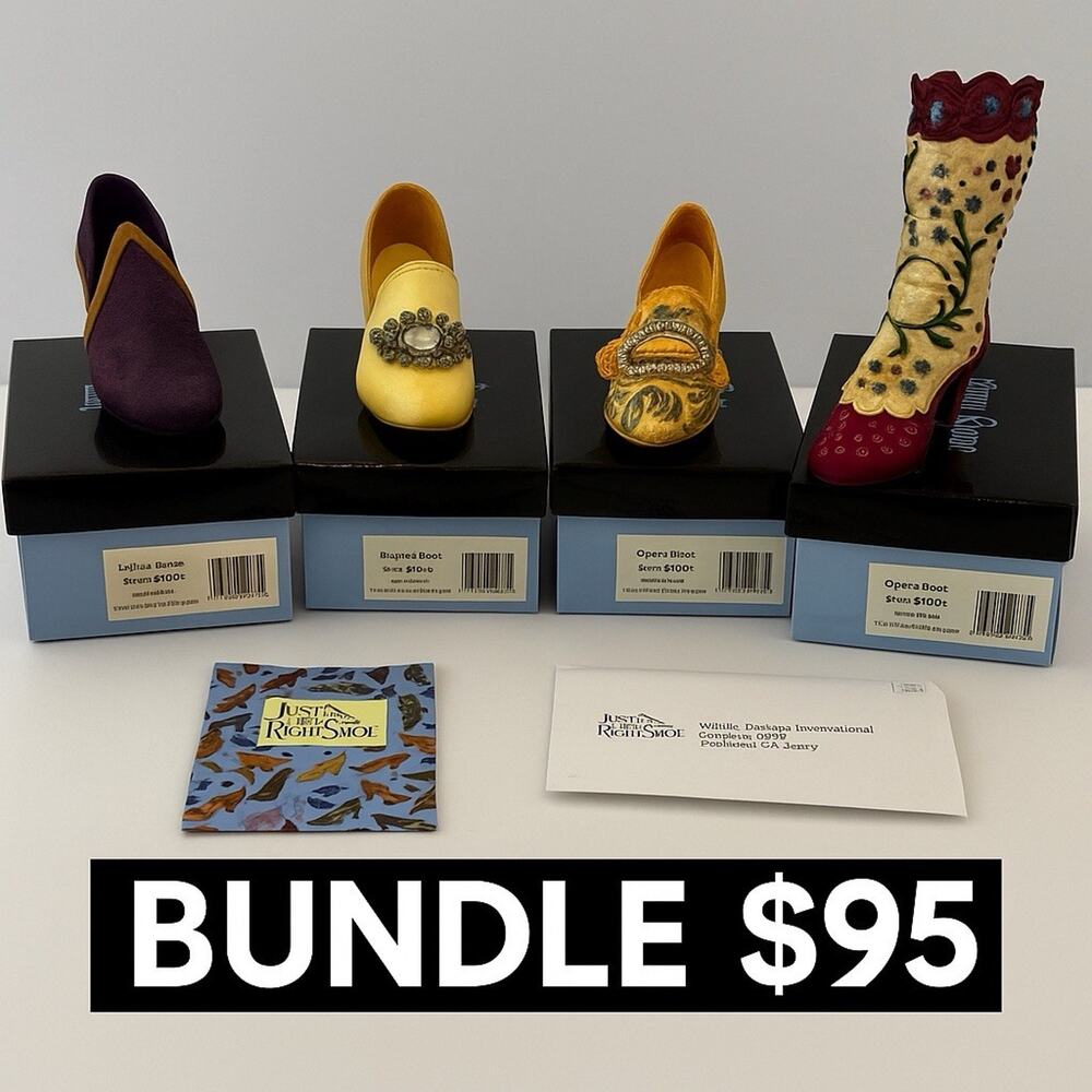 Just the Right Shoe Collectibles – Lot 4 w Boxes | 1998 Raine Willitts Designs